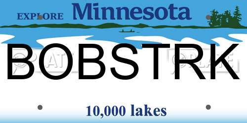 BOBSTRK Minnesota License Plate