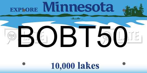BOBT50 Minnesota License Plate