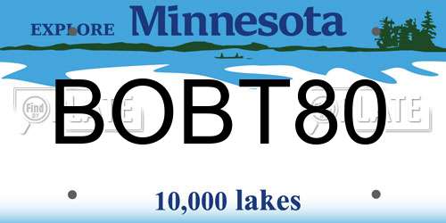 BOBT80 Minnesota License Plate