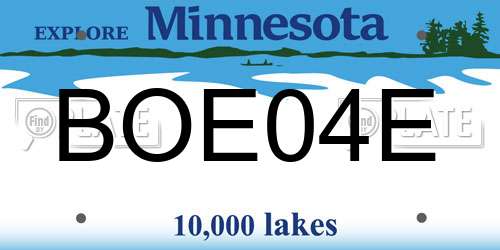 BOE04E Minnesota License Plate