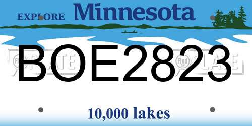 BOE2823 Minnesota License Plate