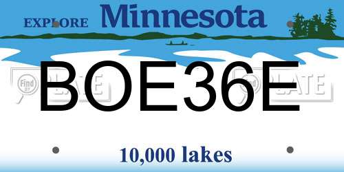 BOE36E Minnesota License Plate