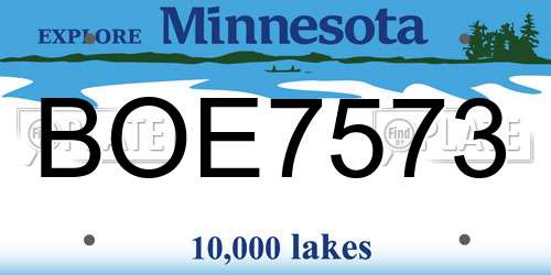 BOE7573 Minnesota License Plate