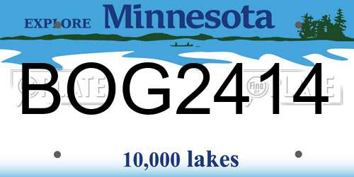 BOG2414 Minnesota License Plate