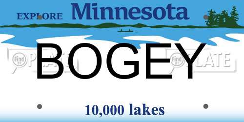 BOGEY Minnesota License Plate