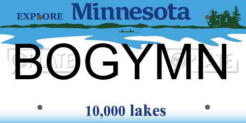 BOGYMN Minnesota License Plate