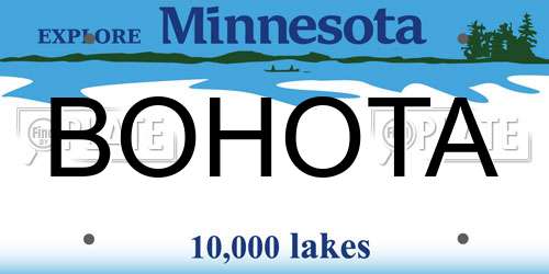 BOHOTA Minnesota License Plate