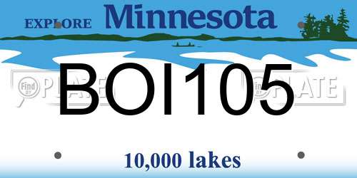 BOI105 Minnesota License Plate