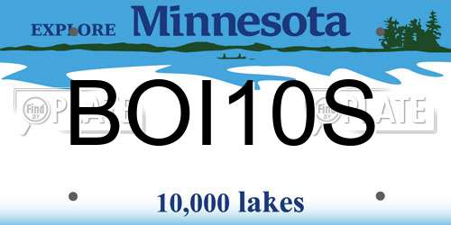 BOI10S Minnesota License Plate