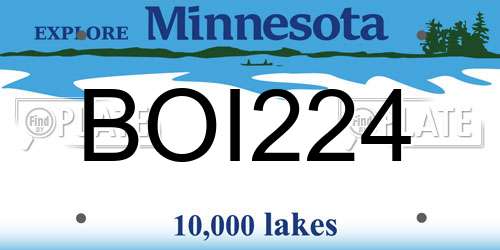 BOI224 Minnesota License Plate