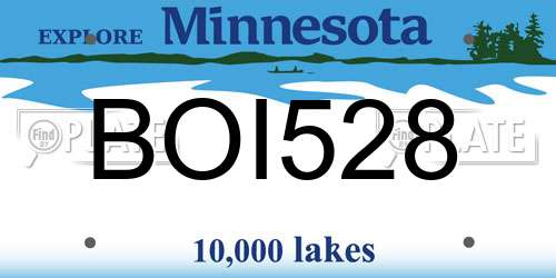 BOI528 Minnesota License Plate