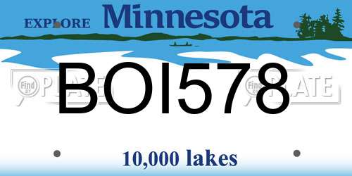 BOI578 Minnesota License Plate