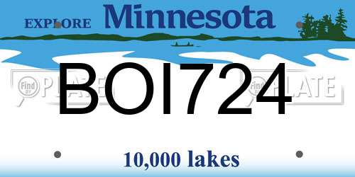 BOI724 Minnesota License Plate