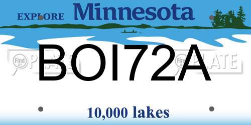 BOI72A Minnesota License Plate