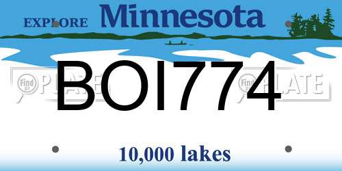 BOI774 Minnesota License Plate