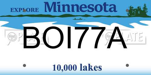 BOI77A Minnesota License Plate