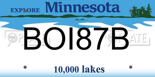 BOI87B Minnesota License Plate