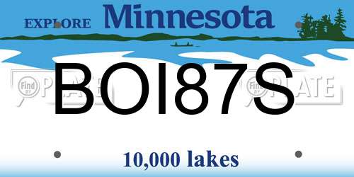 BOI87S Minnesota License Plate