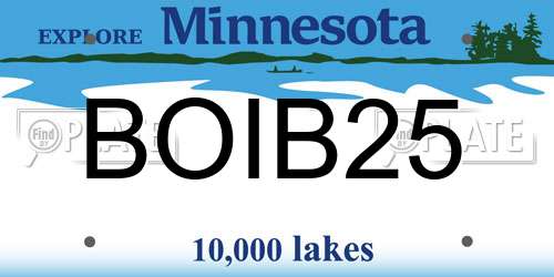 BOIB25 Minnesota License Plate