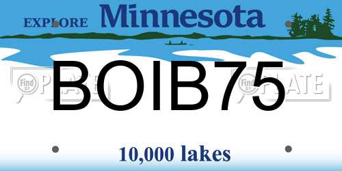BOIB75 Minnesota License Plate
