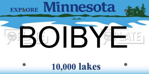 BOIBYE Minnesota License Plate