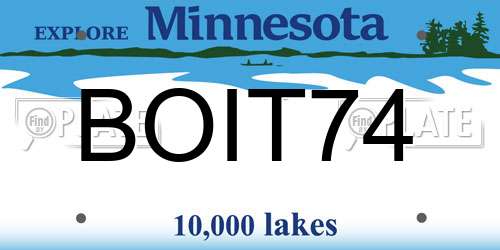 BOIT74 Minnesota License Plate