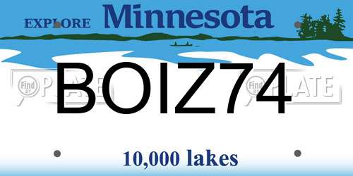 BOIZ74 Minnesota License Plate