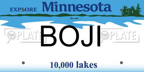 BOJI Minnesota License Plate
