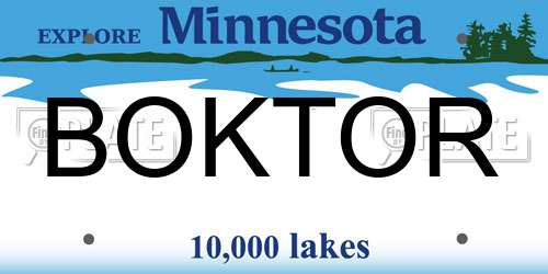 BOKTOR Minnesota License Plate