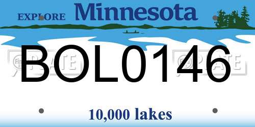 BOL0146 Minnesota License Plate