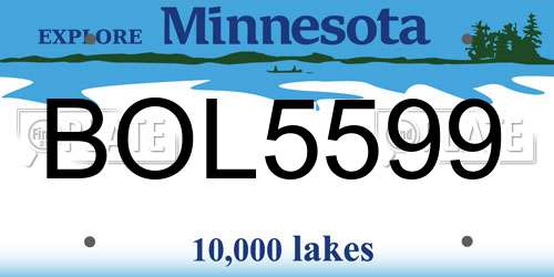 BOL5599 Minnesota License Plate
