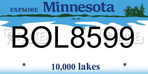 BOL8599 Minnesota License Plate