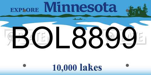 BOL8899 Minnesota License Plate
