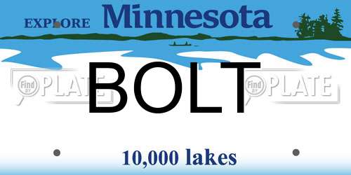 BOLT Minnesota License Plate