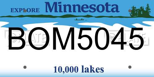 BOM5045 Minnesota License Plate