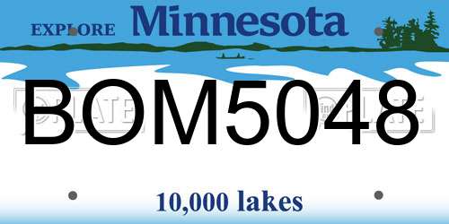 BOM5048 Minnesota License Plate