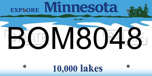 BOM8048 Minnesota License Plate