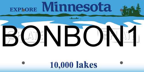 BONBON1 Minnesota License Plate