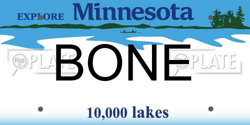 BONE Minnesota License Plate