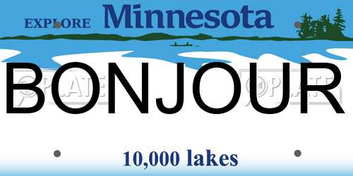 BONJOUR Minnesota License Plate