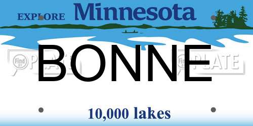 BONNE Minnesota License Plate