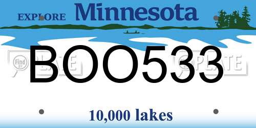 BOO533 Minnesota License Plate
