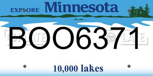 BOO6371 Minnesota License Plate