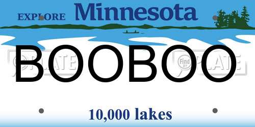 BOOBOO Minnesota License Plate