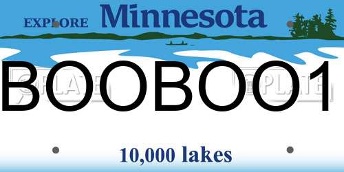 BOOBOO1 Minnesota License Plate