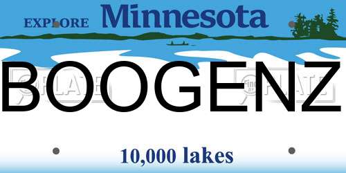 BOOGENZ Minnesota License Plate