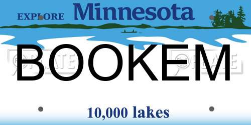 BOOKEM Minnesota License Plate