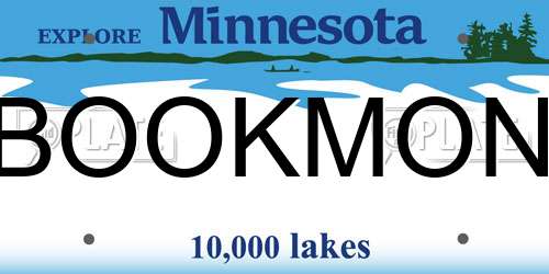BOOKMON Minnesota License Plate