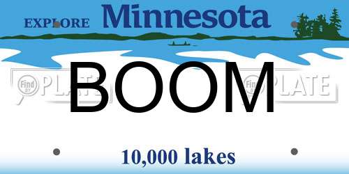 BOOM Minnesota License Plate