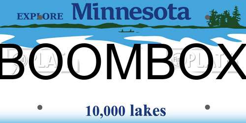 BOOMBOX Minnesota License Plate